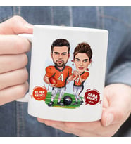 Kişiye Özel Beyzbol Çiftleri Karikatürlü Kupa Bardak