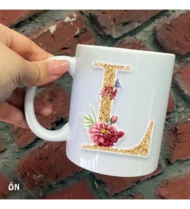 Size Özel L Harfli Seramik Baskılı Kupa Bardaklar