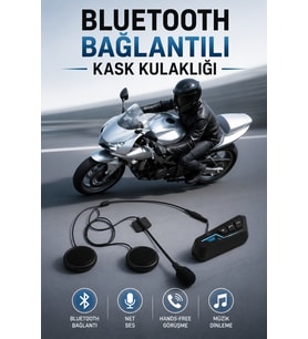 Kask Kulaklığı Motosiklet Intercom Interkom Dinleme Konuşma Özellikli Su Geçirmez