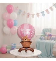 Welcome Baby Yazılı Folyo Balon - Hoşgeldin Bebe Pembe Ayak