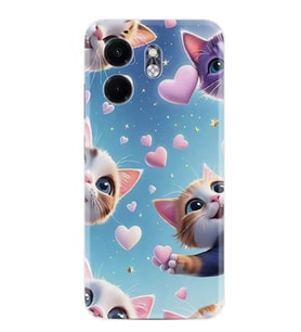 Infinix Hot 50i Kılıf Boutique Baskılı Resimli Kalp ve Kedi Pcode -035
