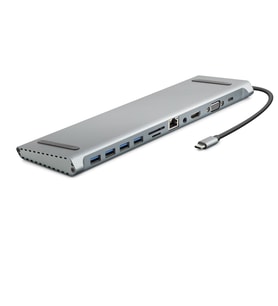 Type-c 3.0 Hub Pd Hdmı 4K Vga Lan Aux Kart Okuyucu 11 Port 5 Gbps Gri HDX7854