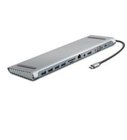 Type-c 3.0 Hub Pd Hdmı 4K Vga Lan Aux Kart Okuyucu 11 Port 5 Gbps Gri HDX7854
