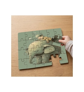Fil ve Çocuk Sevgisi Tasarımlı 24 Parça Ahşap Çocuk Puzzle MPK0811