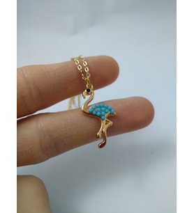Turkuaz (Firuze) Taşlı FLAMİNGO Model Kolye