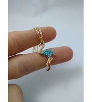 Turkuaz (Firuze) Taşlı FLAMİNGO Model Kolye