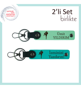 Tekvando Öğrencisine Anlamlı Mezuniyet Hediyesi, Kişiye Özel İsimli Anahtarlık, Açık Yeşil-K Turkuaz