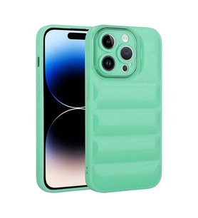 Lexroo iPhone 14 Pro Max Kılıf Kamera Korumalı Parlak Airbag'li Galya Kılıf - Su Yeşil