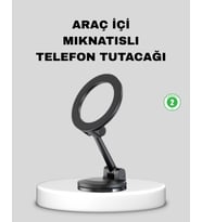 Katlanır Manyetik Araç İçi Telefon Tutucu – 360° Dönebilen, MagSafe Uyumlu, Güçlü Mıknatıslı Tasarım