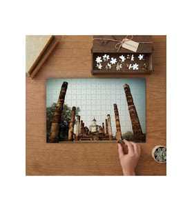 Tayland Sukhothai Tarihi Park Tasarımı 240 parça Ahşap Puzzle Ahşap Kutuda MP09226