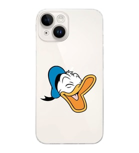 Apple iPhone 14 Uyumlu Kamera Korumalı Tıpalı Kapak Donald Duck Tasarımlı ŞeffafKılıf