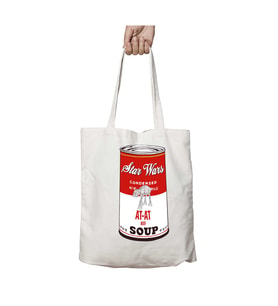 Star Wars Campbells Soup At At Andy Warhol iki Tarafı Kalıcı Baskılı Yıkanabilir Çanta