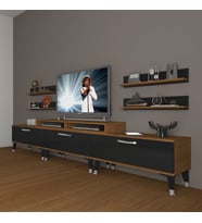 Decoraktiv Ekoflex 270R Slm Silver Tv Ünitesi Tv Sehpası - Ceviz Siyah (Siyah - Ceviz)