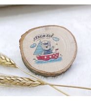 Hayaller Dükkanı 30 Adet Doğal Ahşap Erkek Bebek Magnetleri UV Baskılı Denizci 6-8 Cm