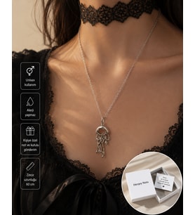 Gotik Denizanası Figürlü Unisex Kolye – Minimal Metal Görünümlü Alternatif Stil Kolye