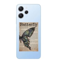 Xiaomi Redmi 12 Uyumlu Uyumlu Butterfly Tasarımlı Şeffaf Telefon Kılıfı