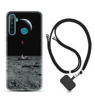 Realme 5i 5 Pro 6i 7 Pro 8 Kılıf Boyun Askılı Silikon Astronoot Red Baloon 1608