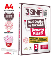 3.Sınıf Özel Okullar ve Bursluluk Hazırlık MEB Tıpkı Basım Deneme 3lü Fasikül SETİ