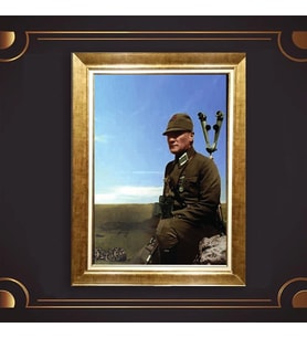 Altın Varaklı Çerçeveli Paspartulu Atatürk Tablo DC0577 (Gold)