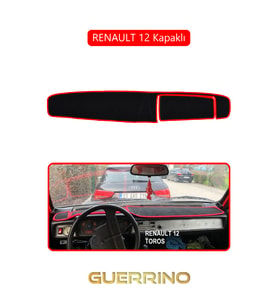 RENAULT 12 - Toros   KAPAKLI TORPİDO KORUMA HALISI KIRMIZI KENAR