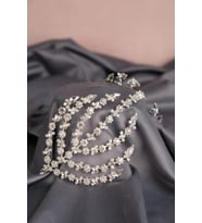 Ql Accessory Lüks Tasarım Taş İşlemeli Prenses Gelin Tacı (Gümüş)