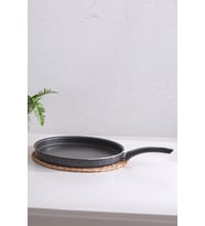 Krep Tava 24 Cm Granit Pankek Pizza Tavası (Siyah)