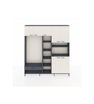 Arges Dolap 11 Raflı Tek Çekmeceli 7 Kapaklı 220x30x243 Antrasit-Aytaşı/Antrasit