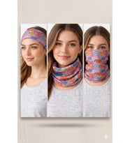 Renkli Kedi Desenli Çok Amaçlı Bandana & Boyunluk – Esnek Polyester Unisex