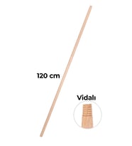 Gürgen Ağaç Vidalı Süpürge Sapı 120 cm  Ergonomik, Dayanıklı ve Çok Amaçlı Temizlik Sapı
