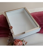 Beyaz 30x40 Cm Fotoğraf Bölümsüz Yarı Gümüş İsimsiz Ledsiz Gül Saklama Kutusu