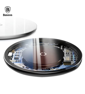 Northcity Baseus Simple Kristal 10W Qi Kablosuz Hızlı Şarj Cihazı - Şeffaf ve Universal