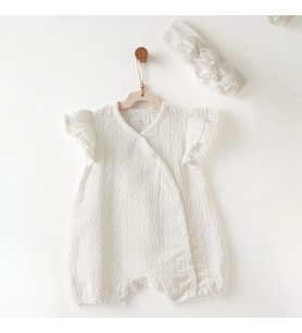 Andywawa Ac26642 Baby Chic Tulum Takım Ekru