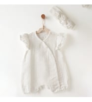 Andywawa Ac26642 Baby Chic Tulum Takım Ekru
