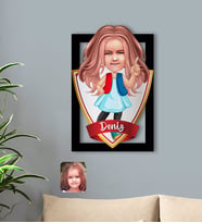 BK Gift Kişiye Özel İsimli Kız Çocuk Karikatürlü 3D Ahşap Tablo-17