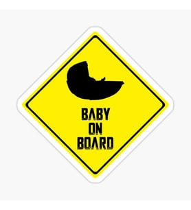 Uyarı Arabada Bebek Var Sticker oto Etiket 18cm MD13