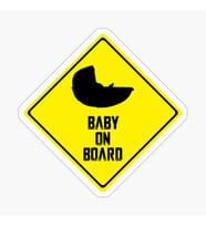 Uyarı Arabada Bebek Var Sticker oto Etiket 18cm MD13