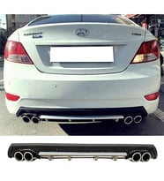 Hyundai Accent Blue Gri Difüzör Çiftli Yuvarlak Egzoz Görünümlü D Tip Difizör