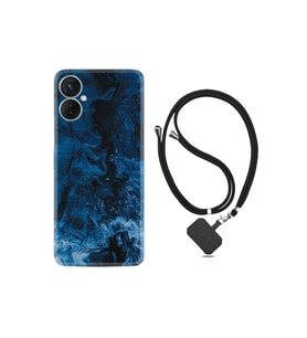 Spark 9t Kılıf Ipli Boyun Askılı Desenli Silikon Blue Zigzag 1687
