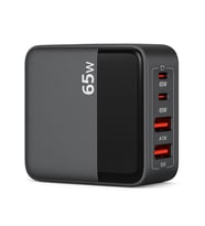 65W Hızlı Şarj Adaptörü  2 Type-C + 2 USB-A Çoklu Port  Laptop Telefon Tablet Uyumlu  Akıllı Güç Dağıtımı  Kompakt Tasarım