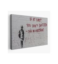 Banksy İlk Başta Başarılı Olamazsanız Hava Saldırısı Yapın Kanvas Tablo-5005