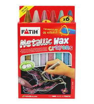Mum Boya Metalik Wax Crayon 6 Renk Jumbo 1 Adet Fatih Metalik Renk 6'lı Wax Crayons (Karışık)