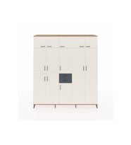 Hyperion Dolap 10 Raflı 2 Çekmeceli 3 Askılı 220x44x243 Çam-Aytaşı/Antrasit