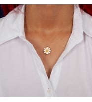 Stres Papatya Dönen Kolye- 925 Ayar Gümüş (Gold)