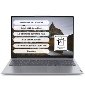 Lenovo Thinkbook 16 G6 IRL Intel Core i5 13420H 16GB 512GB SSD 16'' WUXGA Freedos Gri Taşınabilir Bilgisayar 21KH00SXTR