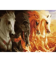 Mahşerin Dört Atlısı Sayılarla Boyama Seti 40x50 cm (Tuvale Gerili)