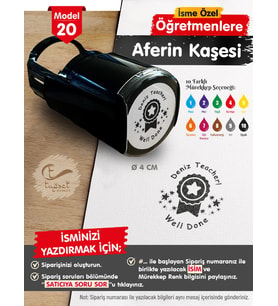 İsme Özel Öğretmenlere   Aferin Kaşesi - Aferin Mühürü M20-T663