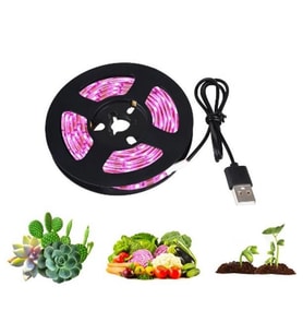 Tam Spektrum Bitki Büyütme Şerit Işık 5V USB Uç 1 mt İç Mekan