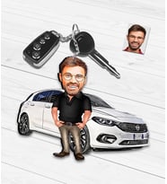 Kişiye Özel Araba Temalı Karikatür Ahşap Anahtarlık