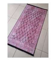 EVALİFE 8577 KIRMIZI SİYAH KAYMAZ DERİ TABAN HALI 80X150 CM