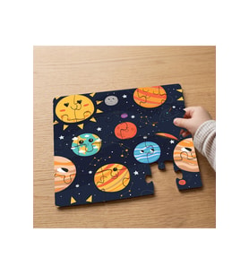 Güneş Sistemi - Gezegenler Tasarımlı 24 Parça Ahşap Çocuk Puzzle MPK0404